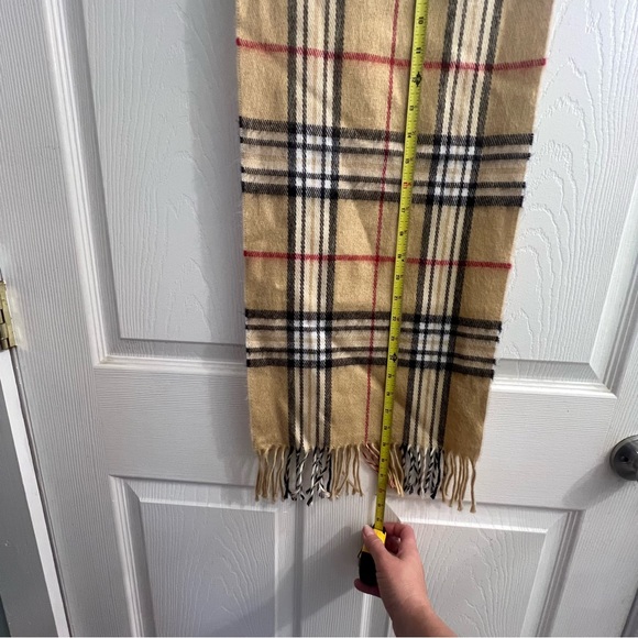 Classic Tan Plaid Acrylic Scarf by Avon Fashions Unisex 12 x 64 Warm Faux Luxury - Picture 5 of 7
